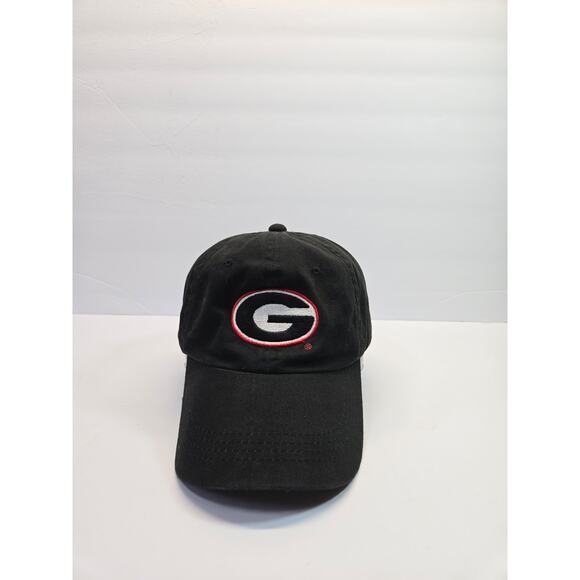 VTG RARE BASEBALL HAT CAP GEORGIA BULLDAWGS COLLEGE STITCH SIGNATURES BLACK - Picture 1 of 7
